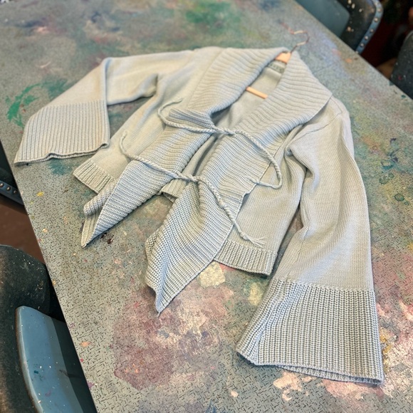 Sky Blue Cardigan Sweater - Picture 2 of 12